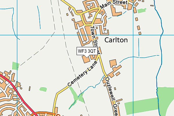 WF3 3QT map - OS VectorMap District (Ordnance Survey)