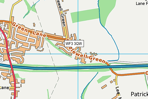 WF3 3QW map - OS VectorMap District (Ordnance Survey)