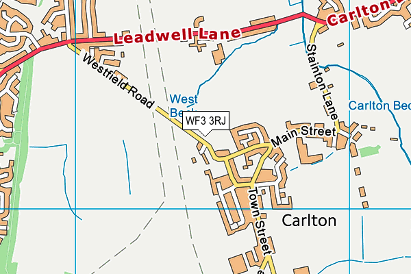 WF3 3RJ map - OS VectorMap District (Ordnance Survey)