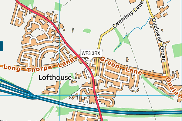 WF3 3RX map - OS VectorMap District (Ordnance Survey)