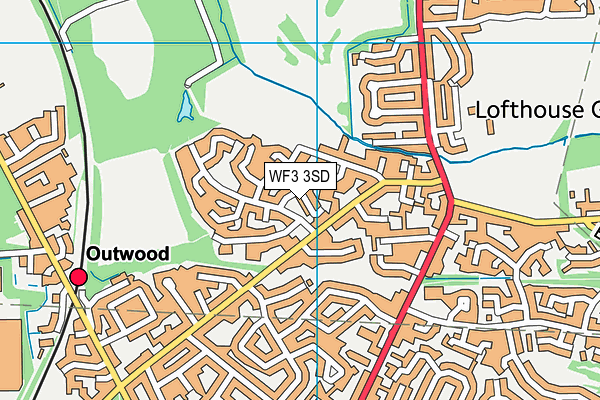 WF3 3SD map - OS VectorMap District (Ordnance Survey)