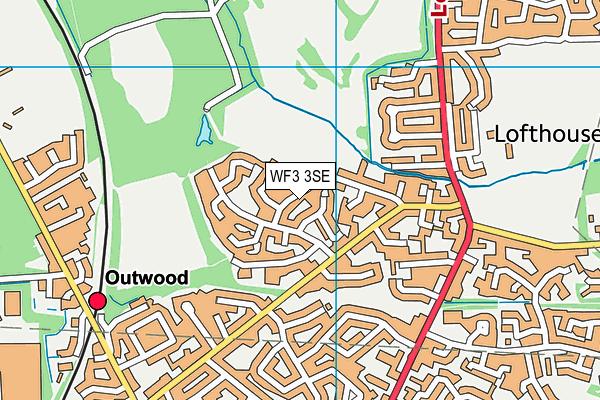 WF3 3SE map - OS VectorMap District (Ordnance Survey)