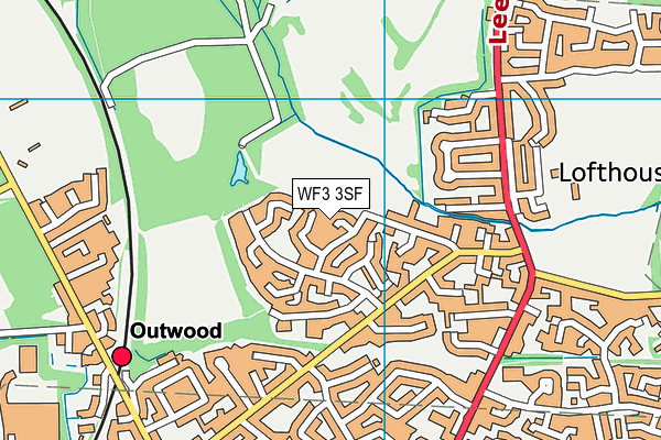 WF3 3SF map - OS VectorMap District (Ordnance Survey)