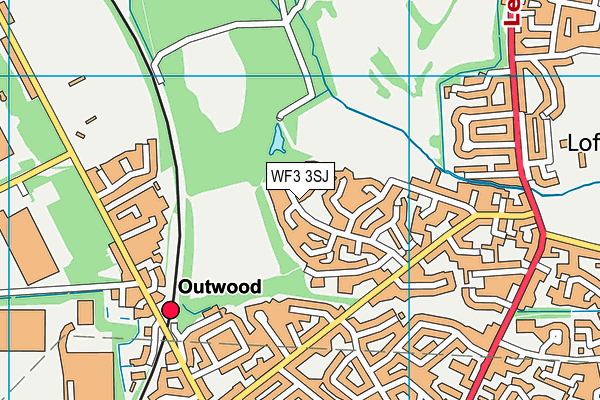 WF3 3SJ map - OS VectorMap District (Ordnance Survey)