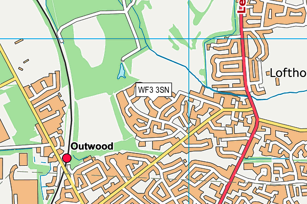 WF3 3SN map - OS VectorMap District (Ordnance Survey)