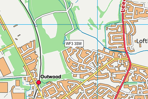 WF3 3SW map - OS VectorMap District (Ordnance Survey)