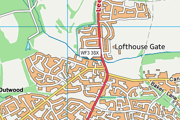 WF3 3SX map - OS VectorMap District (Ordnance Survey)