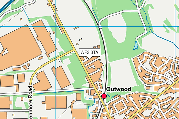 WF3 3TA map - OS VectorMap District (Ordnance Survey)