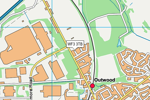 WF3 3TB map - OS VectorMap District (Ordnance Survey)