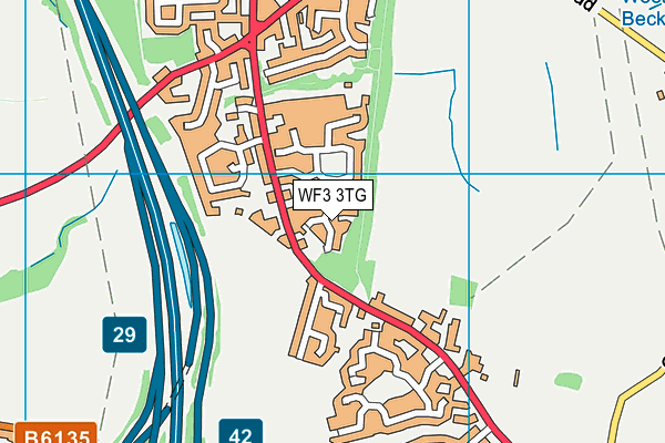 WF3 3TG map - OS VectorMap District (Ordnance Survey)