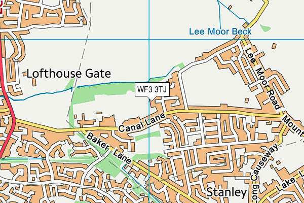 WF3 3TJ map - OS VectorMap District (Ordnance Survey)