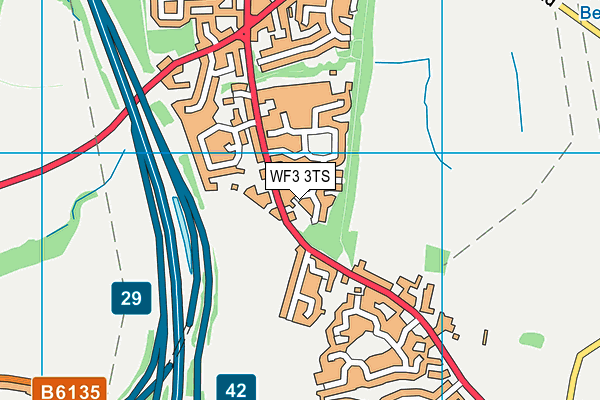 WF3 3TS map - OS VectorMap District (Ordnance Survey)