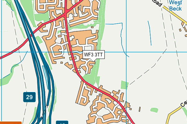 WF3 3TT map - OS VectorMap District (Ordnance Survey)