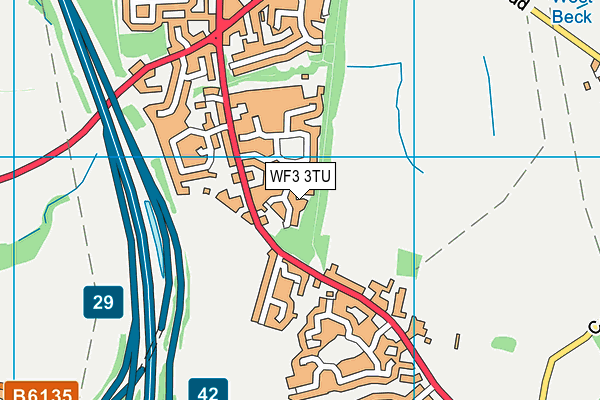 WF3 3TU map - OS VectorMap District (Ordnance Survey)