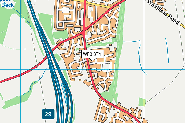 WF3 3TY map - OS VectorMap District (Ordnance Survey)