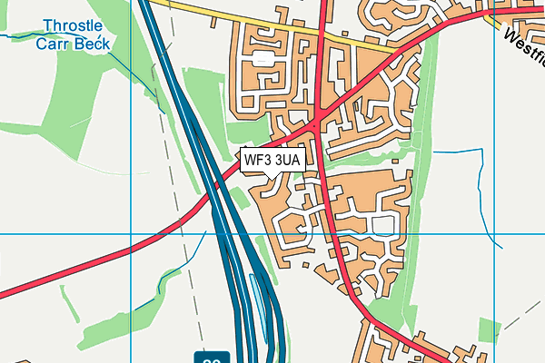 WF3 3UA map - OS VectorMap District (Ordnance Survey)