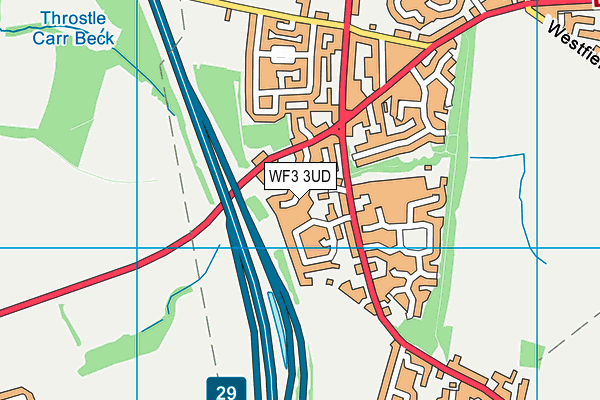WF3 3UD map - OS VectorMap District (Ordnance Survey)