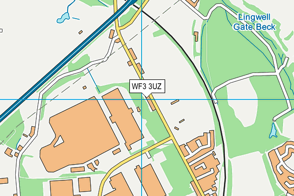 WF3 3UZ map - OS VectorMap District (Ordnance Survey)