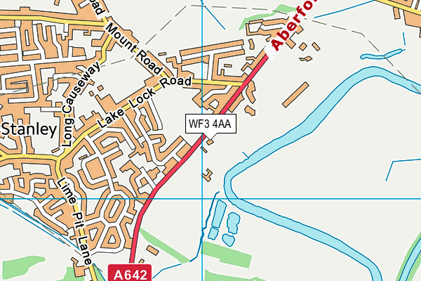 WF3 4AA map - OS VectorMap District (Ordnance Survey)