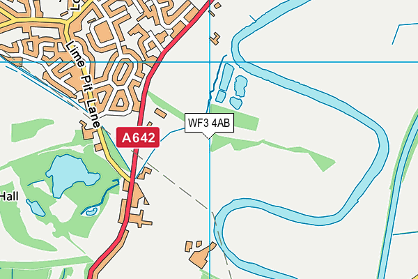 WF3 4AB map - OS VectorMap District (Ordnance Survey)