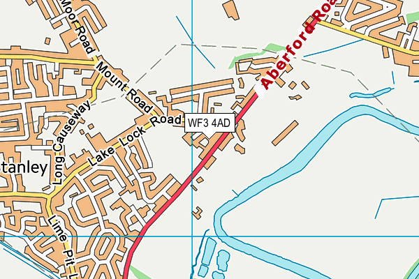 WF3 4AD map - OS VectorMap District (Ordnance Survey)