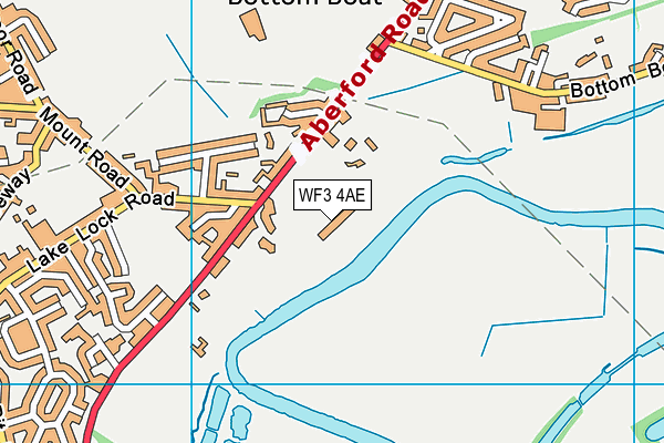 WF3 4AE map - OS VectorMap District (Ordnance Survey)