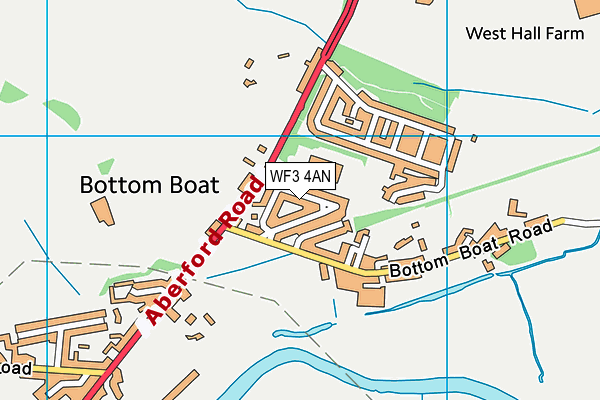 WF3 4AN map - OS VectorMap District (Ordnance Survey)