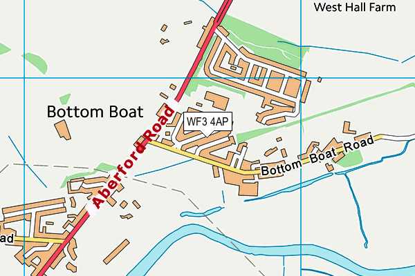 WF3 4AP map - OS VectorMap District (Ordnance Survey)