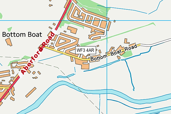 WF3 4AR map - OS VectorMap District (Ordnance Survey)