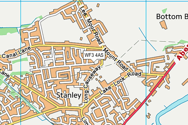 WF3 4AS map - OS VectorMap District (Ordnance Survey)