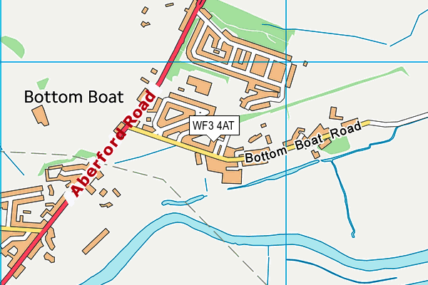 WF3 4AT map - OS VectorMap District (Ordnance Survey)