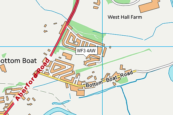 WF3 4AW map - OS VectorMap District (Ordnance Survey)