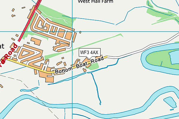 WF3 4AX map - OS VectorMap District (Ordnance Survey)