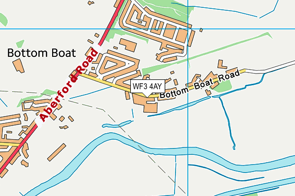 WF3 4AY map - OS VectorMap District (Ordnance Survey)