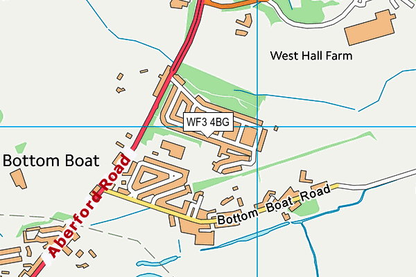 WF3 4BG map - OS VectorMap District (Ordnance Survey)