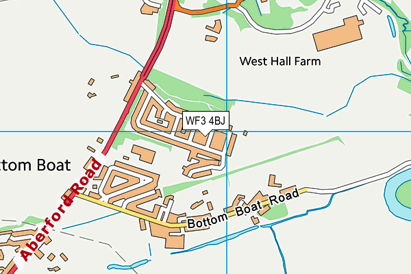 WF3 4BJ map - OS VectorMap District (Ordnance Survey)