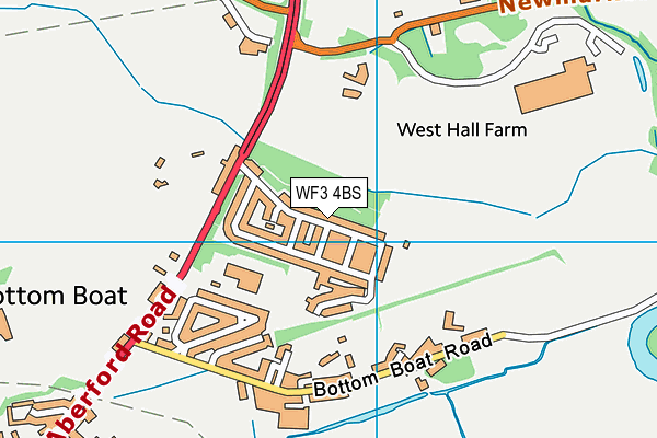 WF3 4BS map - OS VectorMap District (Ordnance Survey)