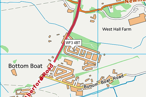 WF3 4BT map - OS VectorMap District (Ordnance Survey)