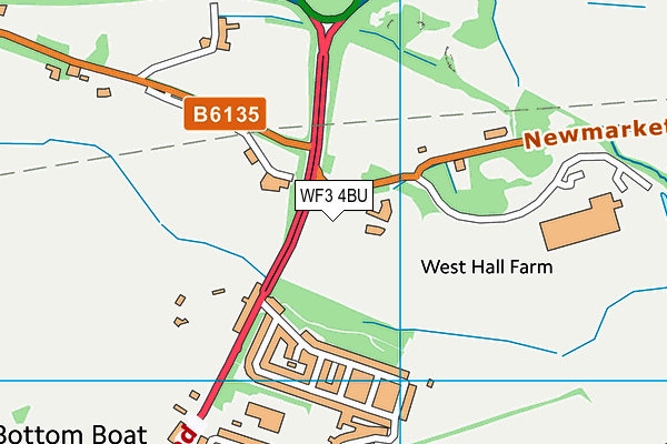 WF3 4BU map - OS VectorMap District (Ordnance Survey)