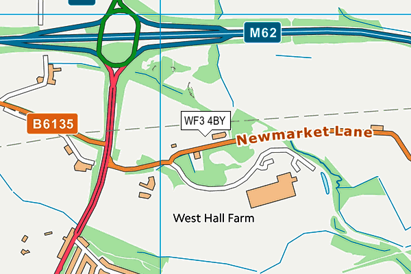 WF3 4BY map - OS VectorMap District (Ordnance Survey)