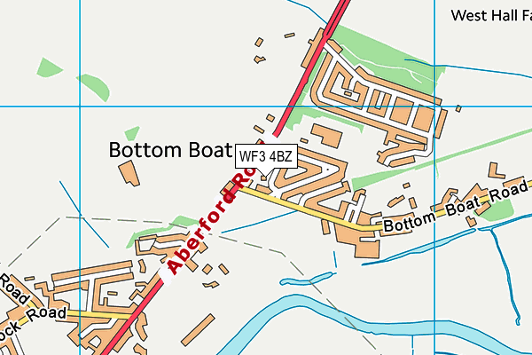 WF3 4BZ map - OS VectorMap District (Ordnance Survey)