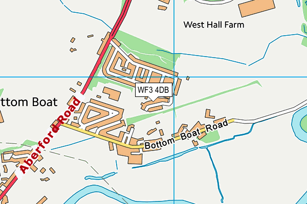 WF3 4DB map - OS VectorMap District (Ordnance Survey)