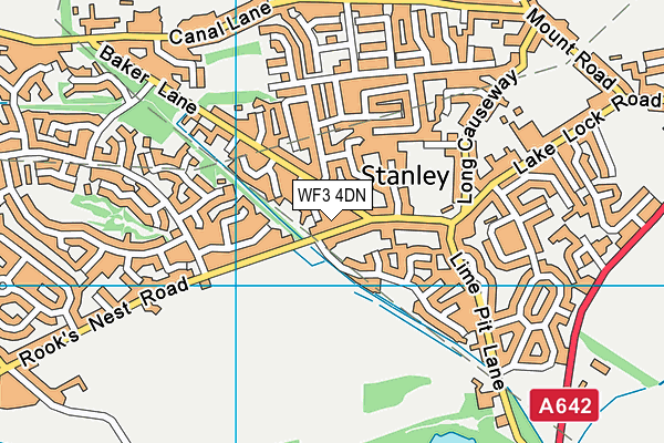 WF3 4DN map - OS VectorMap District (Ordnance Survey)