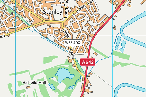 WF3 4DQ map - OS VectorMap District (Ordnance Survey)