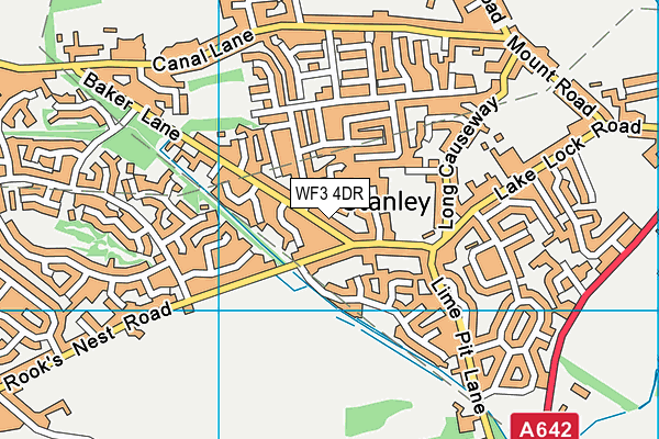 WF3 4DR map - OS VectorMap District (Ordnance Survey)