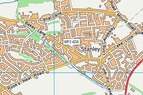 WF3 4DS map - OS VectorMap District (Ordnance Survey)