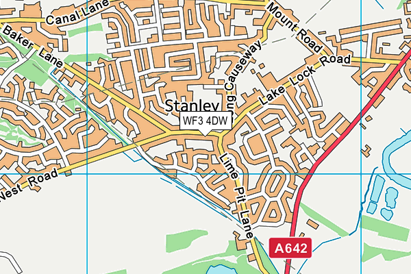 WF3 4DW map - OS VectorMap District (Ordnance Survey)