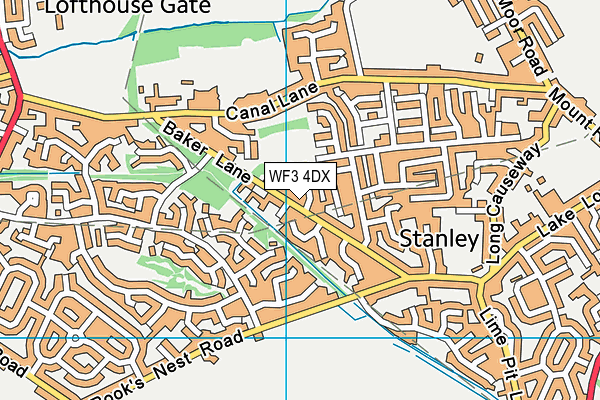 WF3 4DX map - OS VectorMap District (Ordnance Survey)