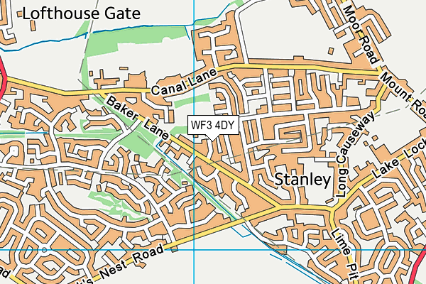 WF3 4DY map - OS VectorMap District (Ordnance Survey)