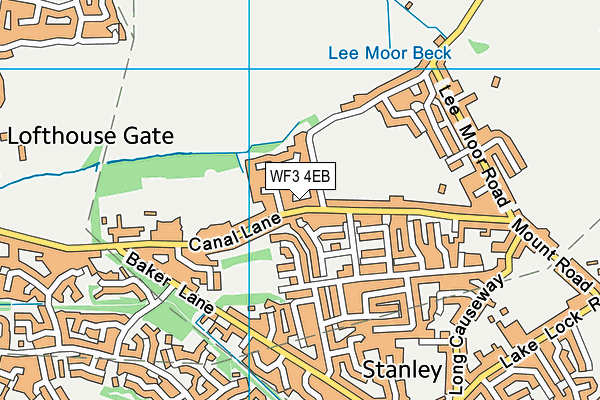 WF3 4EB map - OS VectorMap District (Ordnance Survey)